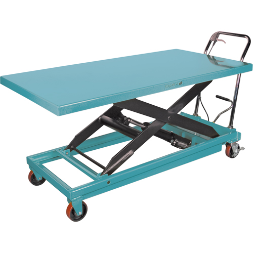Heavy-Duty Hydraulic Scissor Lift Table, 63" L x 31-7/8" W, Steel, 1100 lbs. Capacity