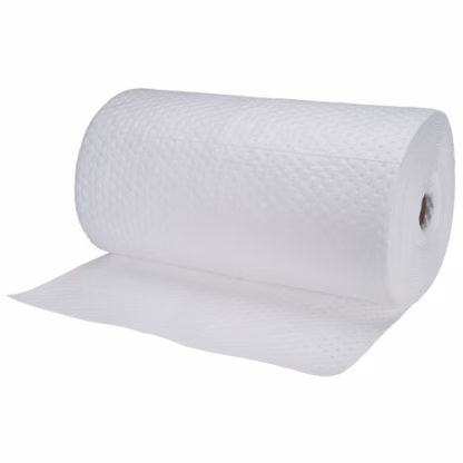 Industrial-Grade Fine Fibre Sorbent Rolls, Mediumweight, 150' L x 30" W, 50 gal. Absorbancy