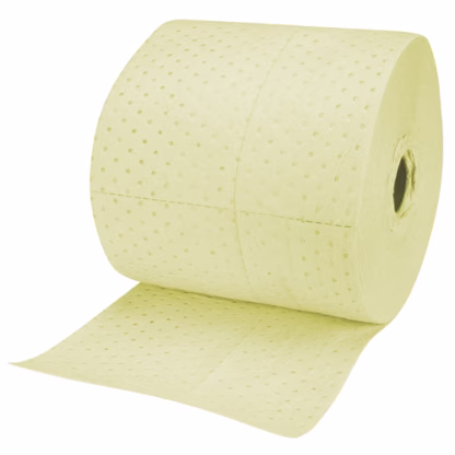 Industrial-Grade Fine Fibre Sorbent Rolls, Heavyweight, 150' L x 15" W, 35 Gal. Absorbancy