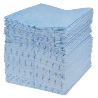 Blue Bonded Sorbent Pad, Oil Only, 15" x 17", 30 gal. Absorbancy