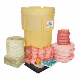Spill Kit, Hazmat, Overpack/Salvage Drum, 95 US gal. Absorbancy
