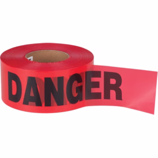 "Danger" Barricade Tape, Bilingual, 3" W x 1000' L, 2.5 mils, Black on Red