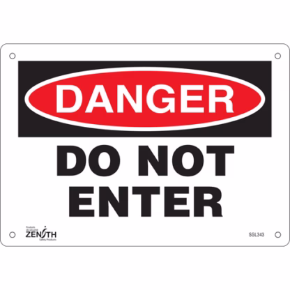 "Do Not Enter" Sign, 7" x 10", Aluminum, English
