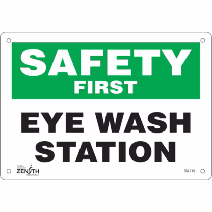 "Eye Wash Station" Sign, 7" x 10", Aluminum, English