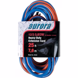 TPE-Rubber Extension Cord With Light Indicator, All-Weather, SJEOW, 12/3 AWG, 15 A